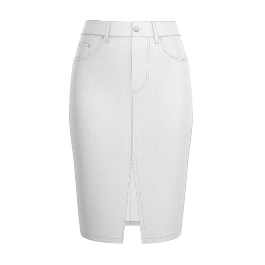 WHITE DENIM SKIRT